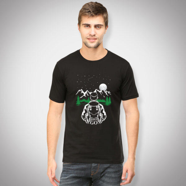 Just Go - Men Half Sleeve Printed Tees