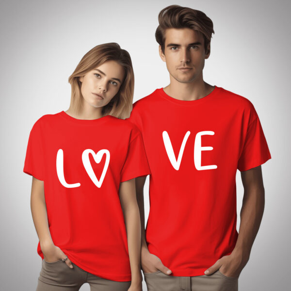 Love - Couple Half Sleeve Printed Tees
