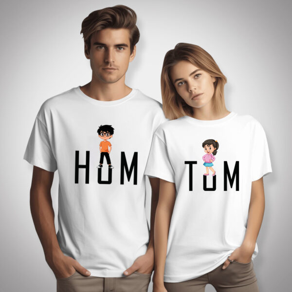 Hum Tum - Couple Half Sleeve Printed Tees