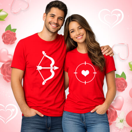 Bow & Arrow - Couple Half Sleeve Printed Tees