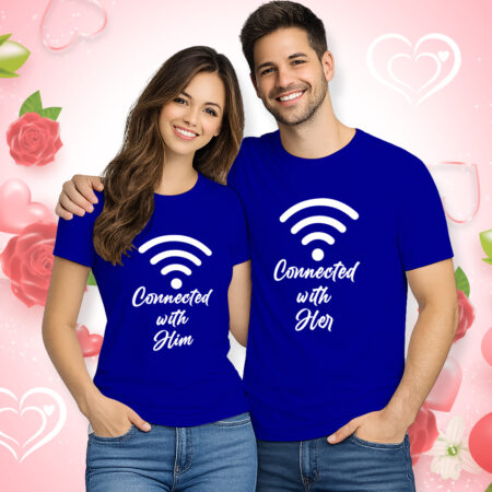 Connected - Couple Half Sleeve Printed Tees