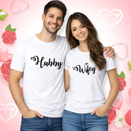 Hubby Wifey - Couple Half Sleeve Printed Tees