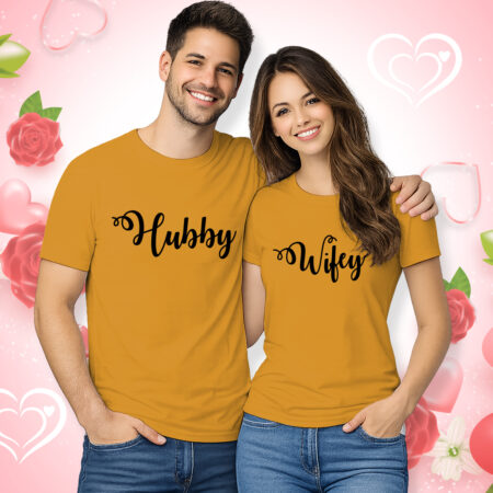 Hubby & Wifey - Couple Half Sleeve Printed Tees
