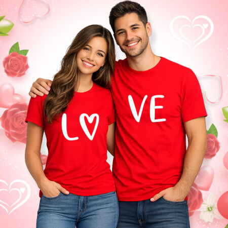 Love - Couple Half Sleeve Printed Tees