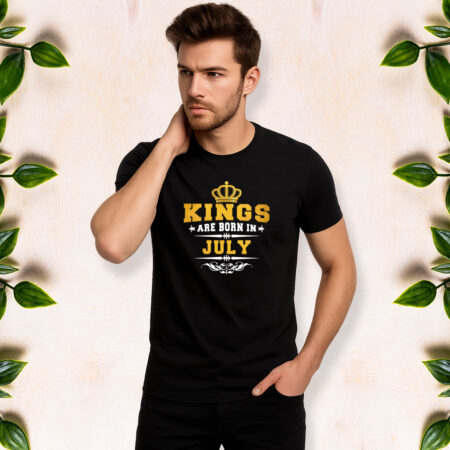 Kings are Born in July - Men Half Sleeve Printed Tees
