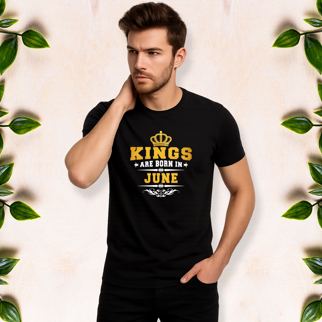 Kings are Born in June - Men Half Sleeve Printed Tees